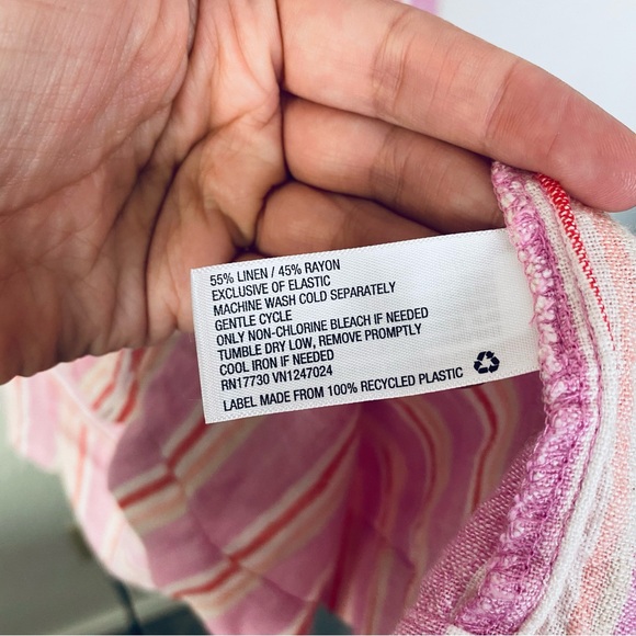 Universal Thread NEW Linen Blend Striped Button Front Tie Straps Sundress XXL - Picture 7 of 8